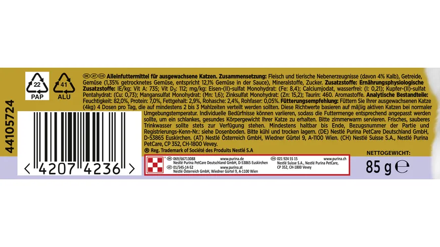 PURINA GOURMET Gold Zarte Häppchen mit Kalb & Gemüse 85 g