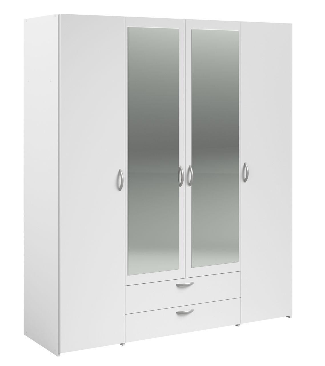 Parisot Parisot, Daily 3, Kleiderschrank 4-türig, mit Spiegel, weiss
