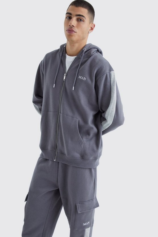 Man Gold Hoodie und Cargo-Jogginghose