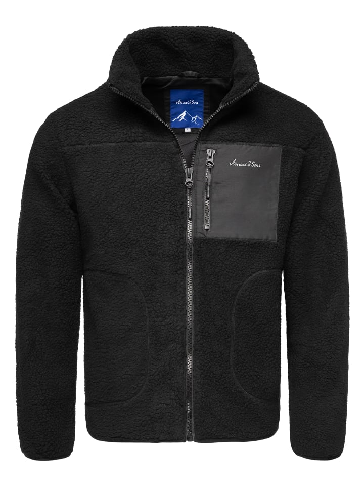 Amaci&Sons Fleecejacke YERMO in Schwarz günstig kaufen