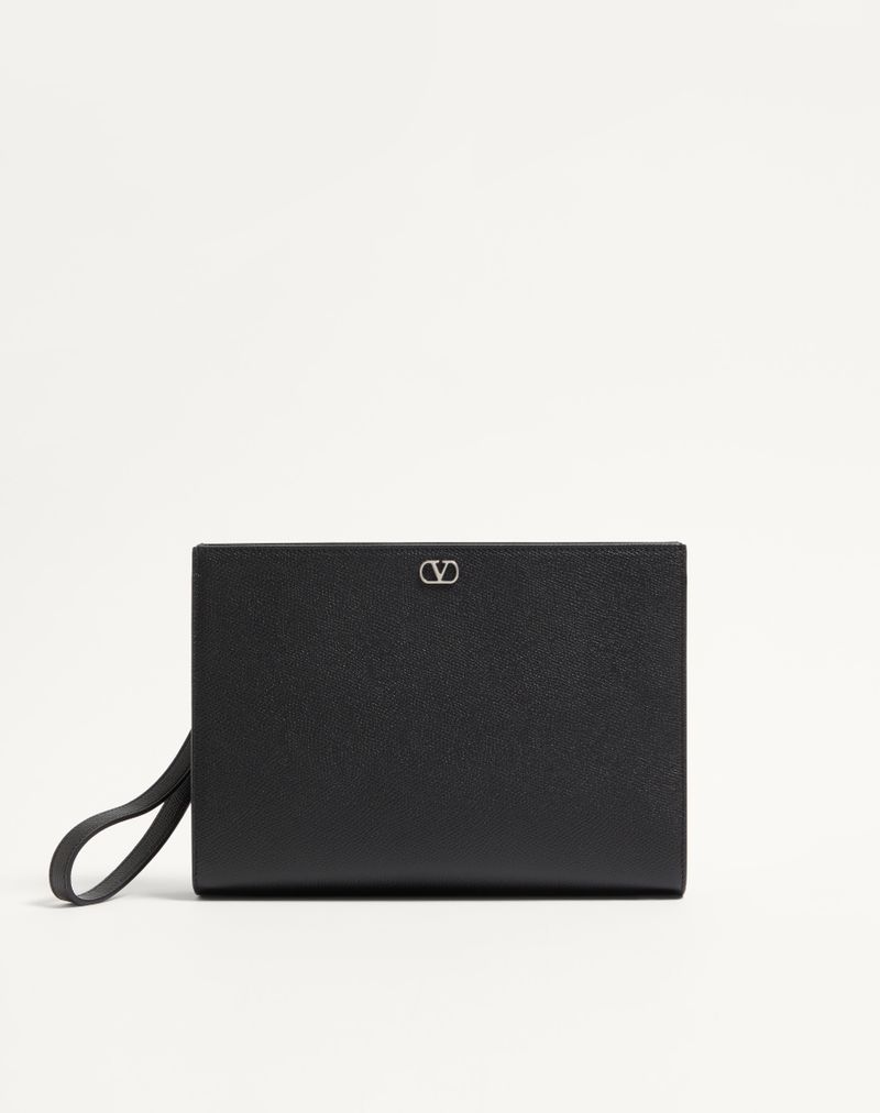 Valentino Garavani VLogo signature-etui van korrelig kalfsleer
