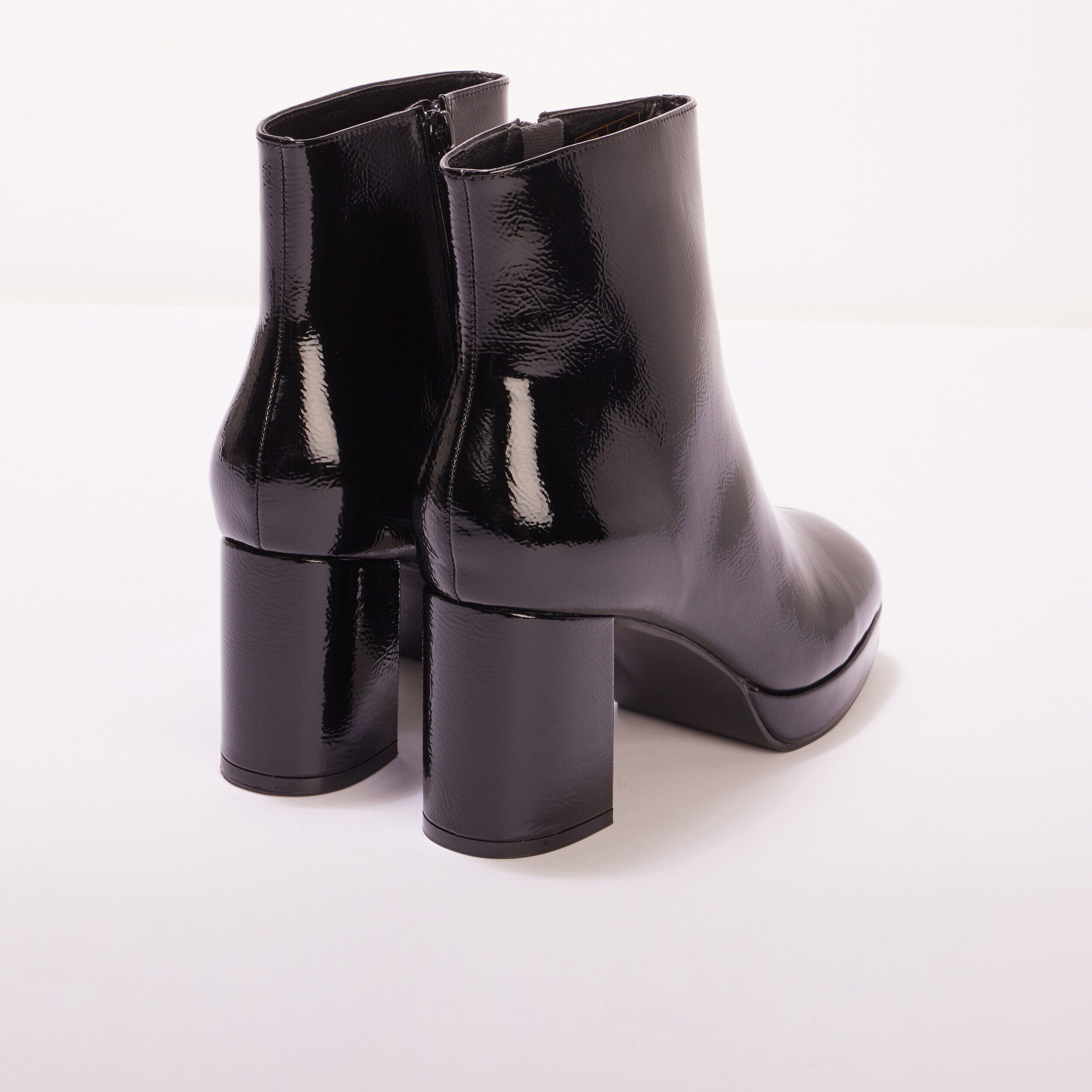 Bottines vernies talon haut noir femme | Cache Cache