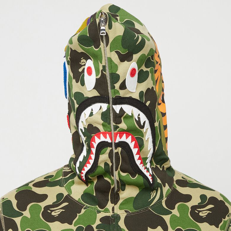 A Bathing Ape Big ABC Camo Shark Full Zip Hoodie M green
