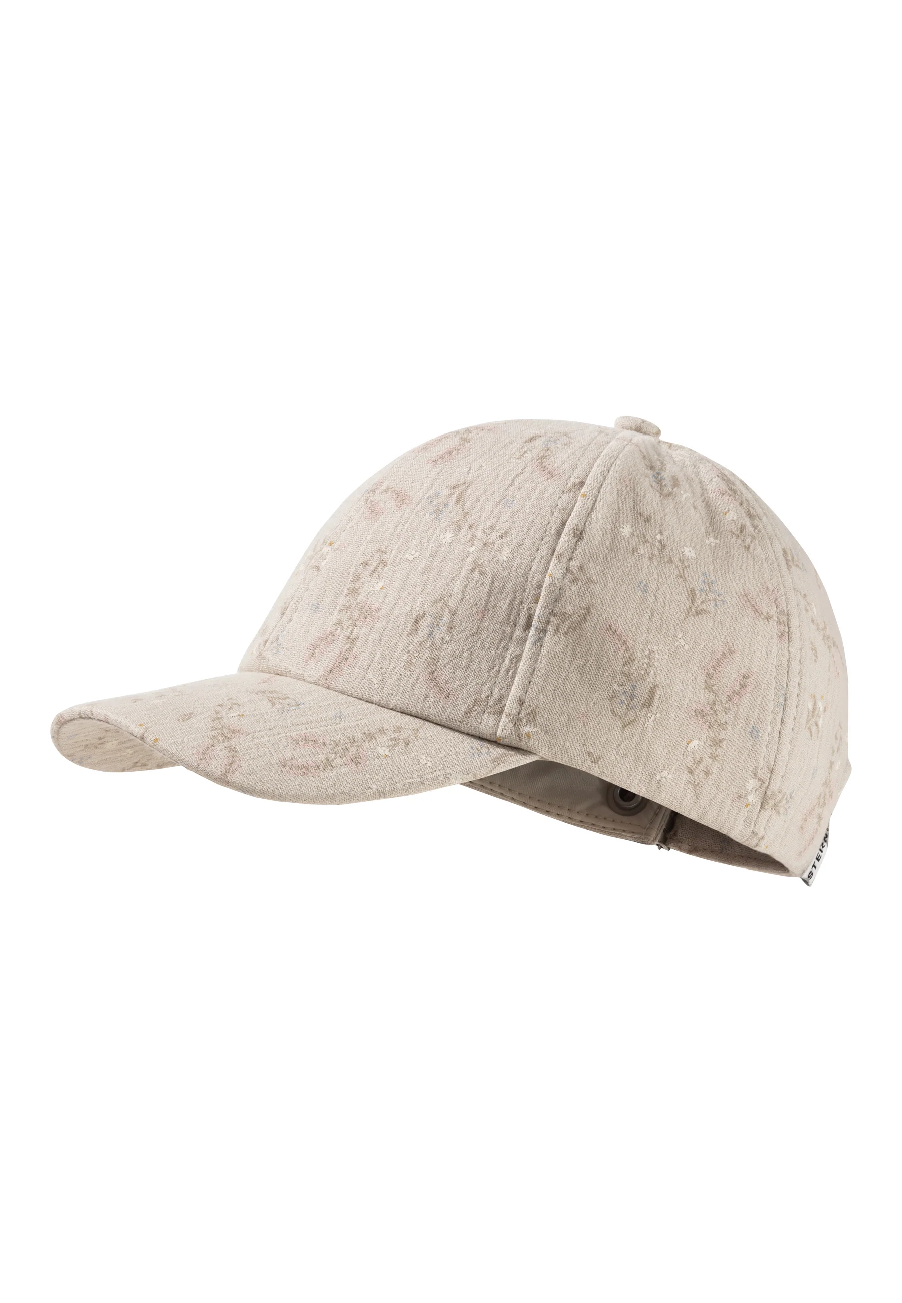 Baseballcap bedruckt mit floralem Muster in beige