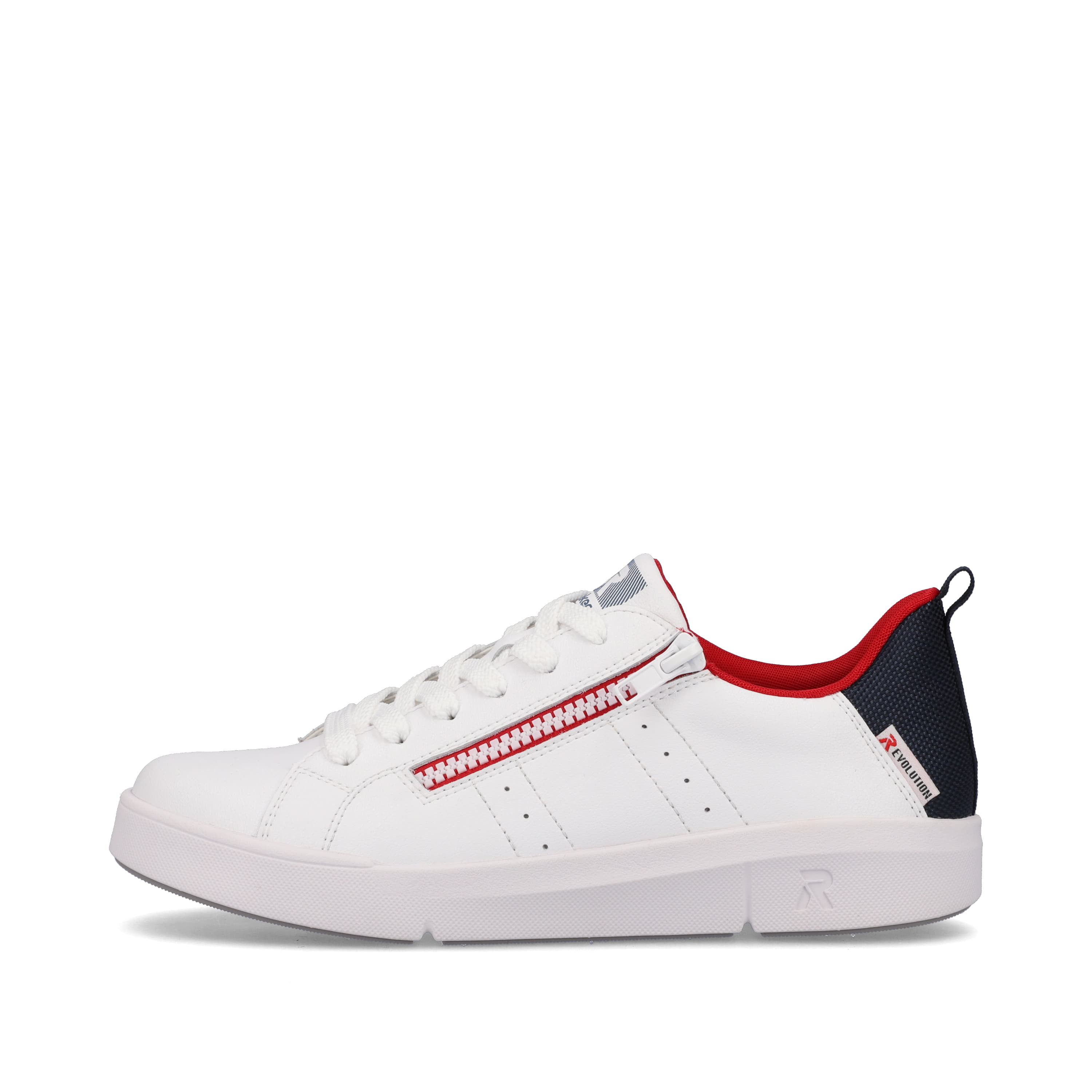 Rieker Damen Sneaker Low snow-white true-red