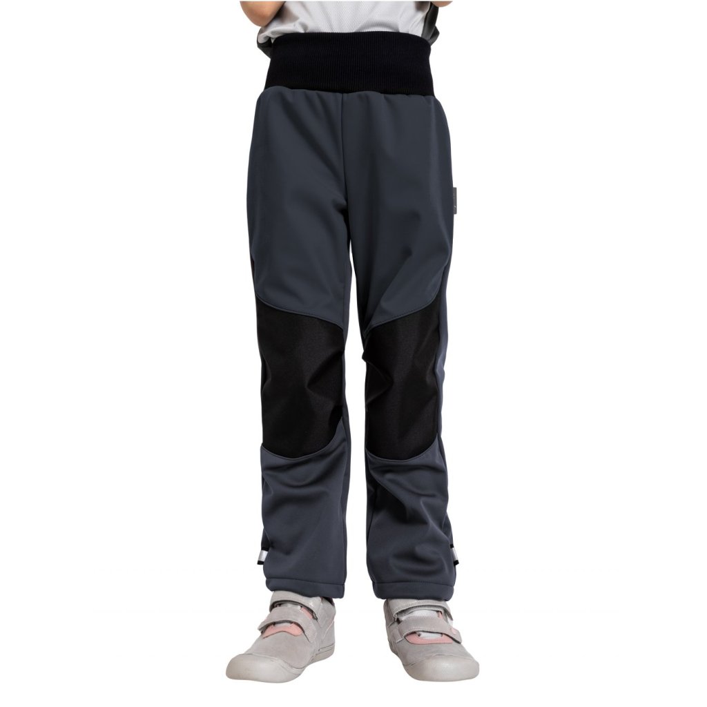Unuo Kinder-Softshellhose mit Fleece Flexi Dunkelgrau