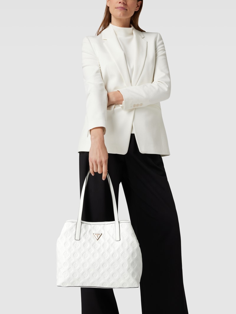 Shopper mit Allover-Logo Modell 'VIKKY' in weiß