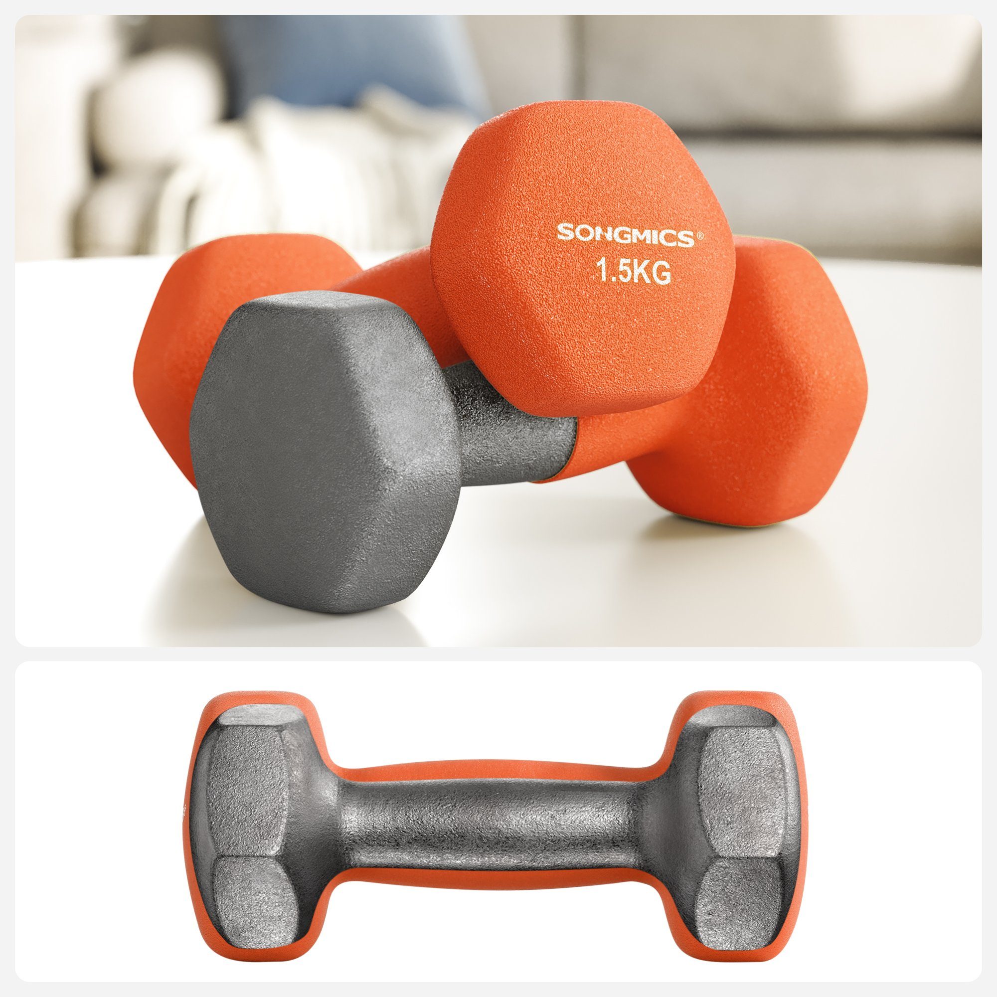 SONGMICS Kurzhantel Kurzhanteln, 2er Set, Krafttraining, zu Hause, Büro