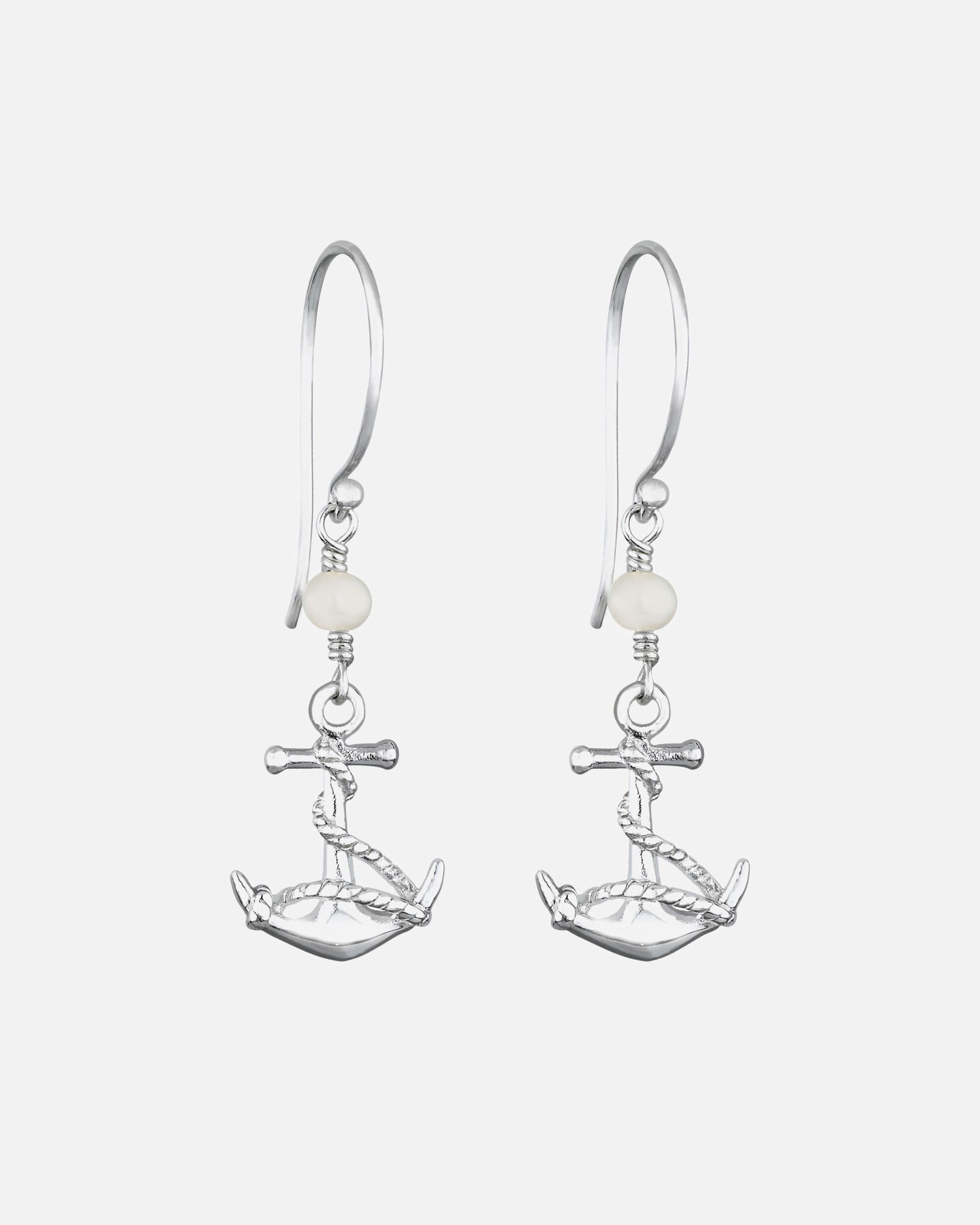 Ciondolo da donna Elli a forma di ancora nautica con perla coltivata d'acqua dolce in argento sterling 925.