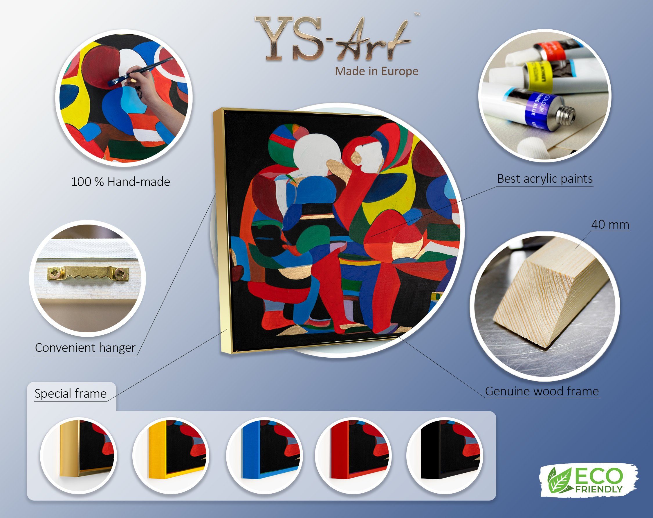 YS-Art Gemälde Tänze der Farben und Formen, Abstraktion