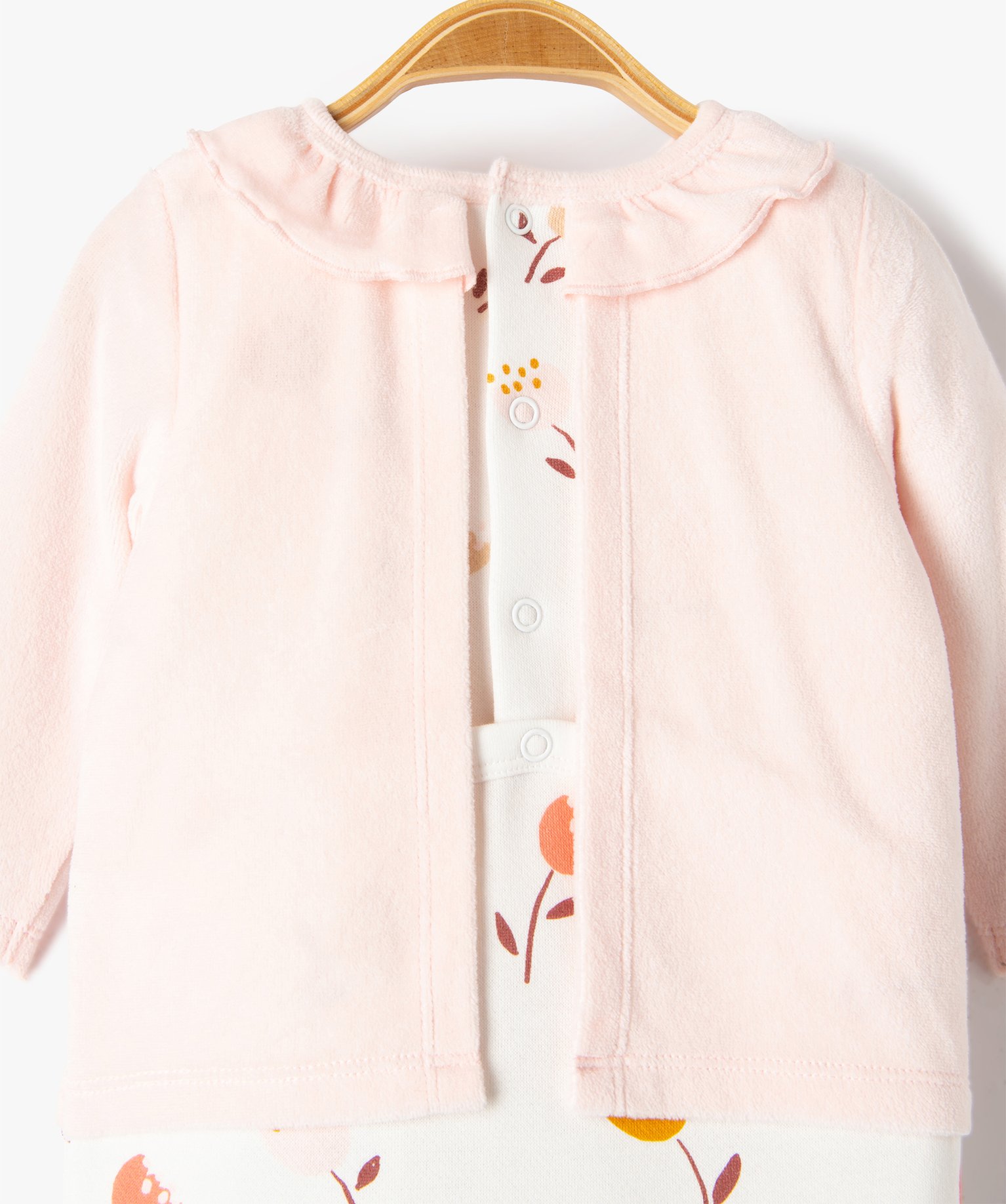 Pyjama bébé fille bimatières effet 2 en 1 rose | GEMO