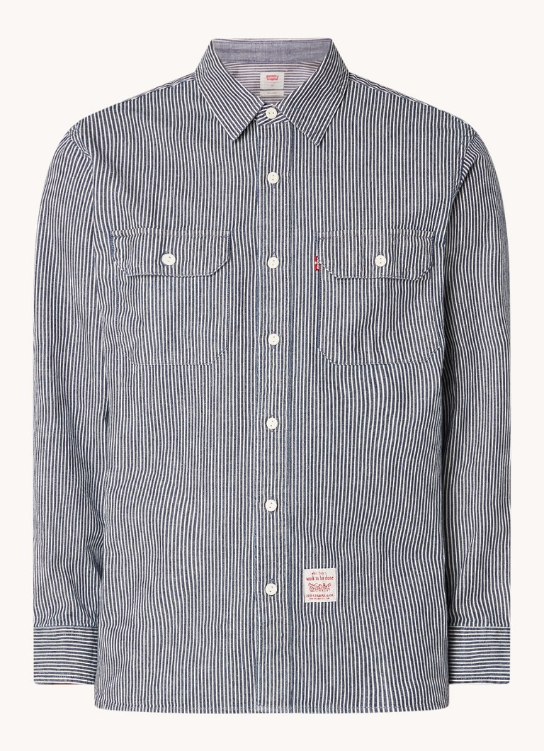 Cămașă Levi's cu dungi, croială clasică, și buzunare la piept