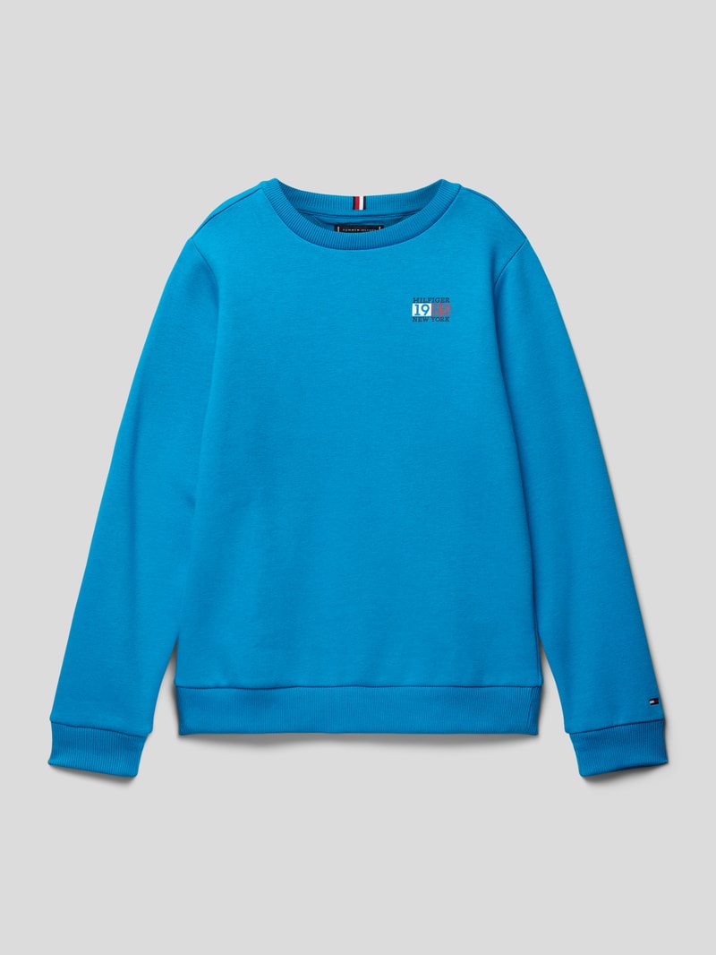 Sweatshirt mit Label-Print in aqua blau