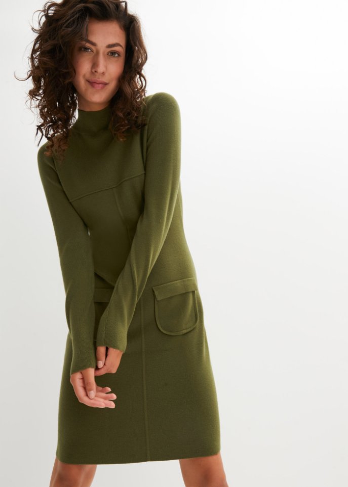 Strickkleid mit Patten-Taschen