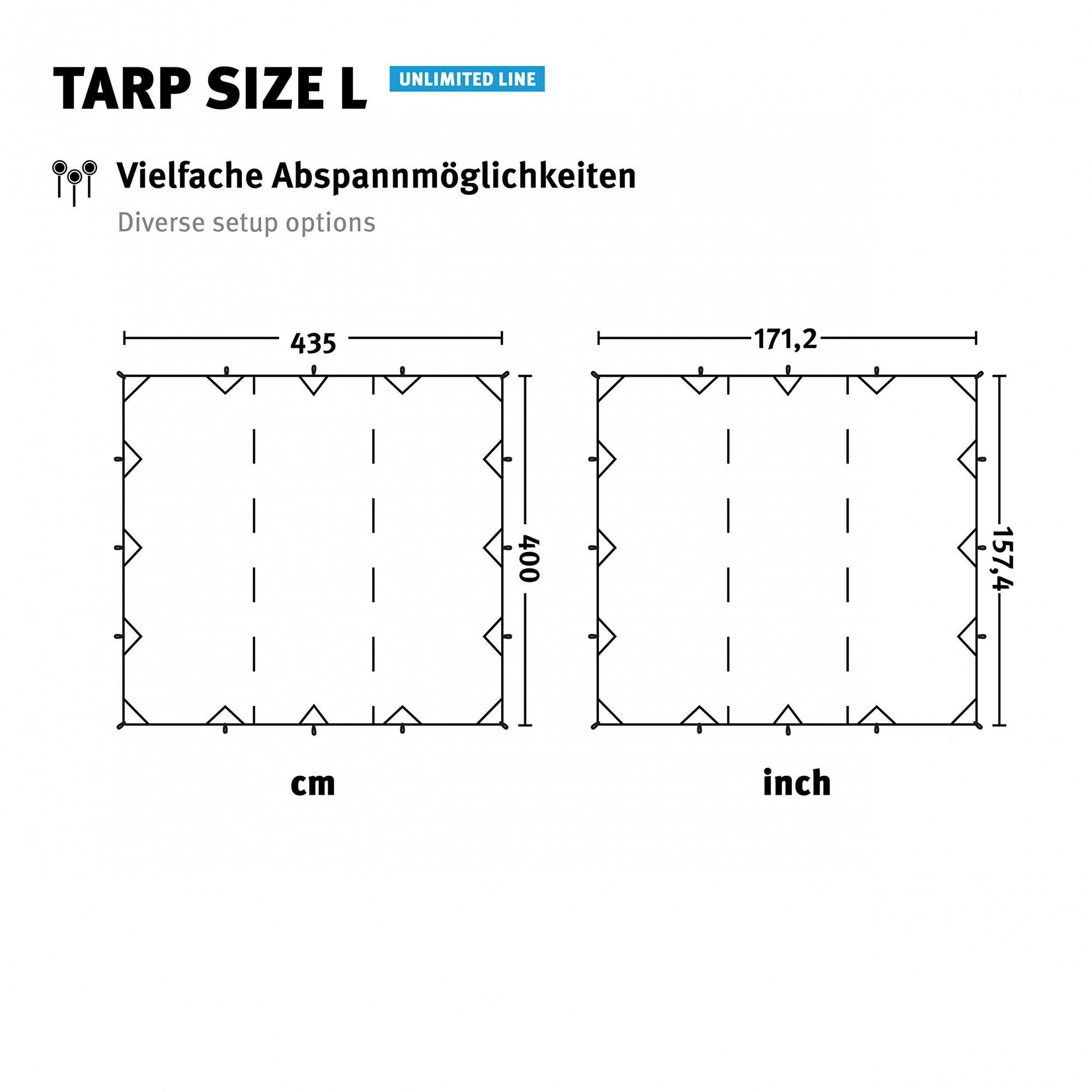 Wechsel Tents Tarp-Zelt Tarp L - Extrem reißfestes Zeltdach, 400 x 435 cm, Grün