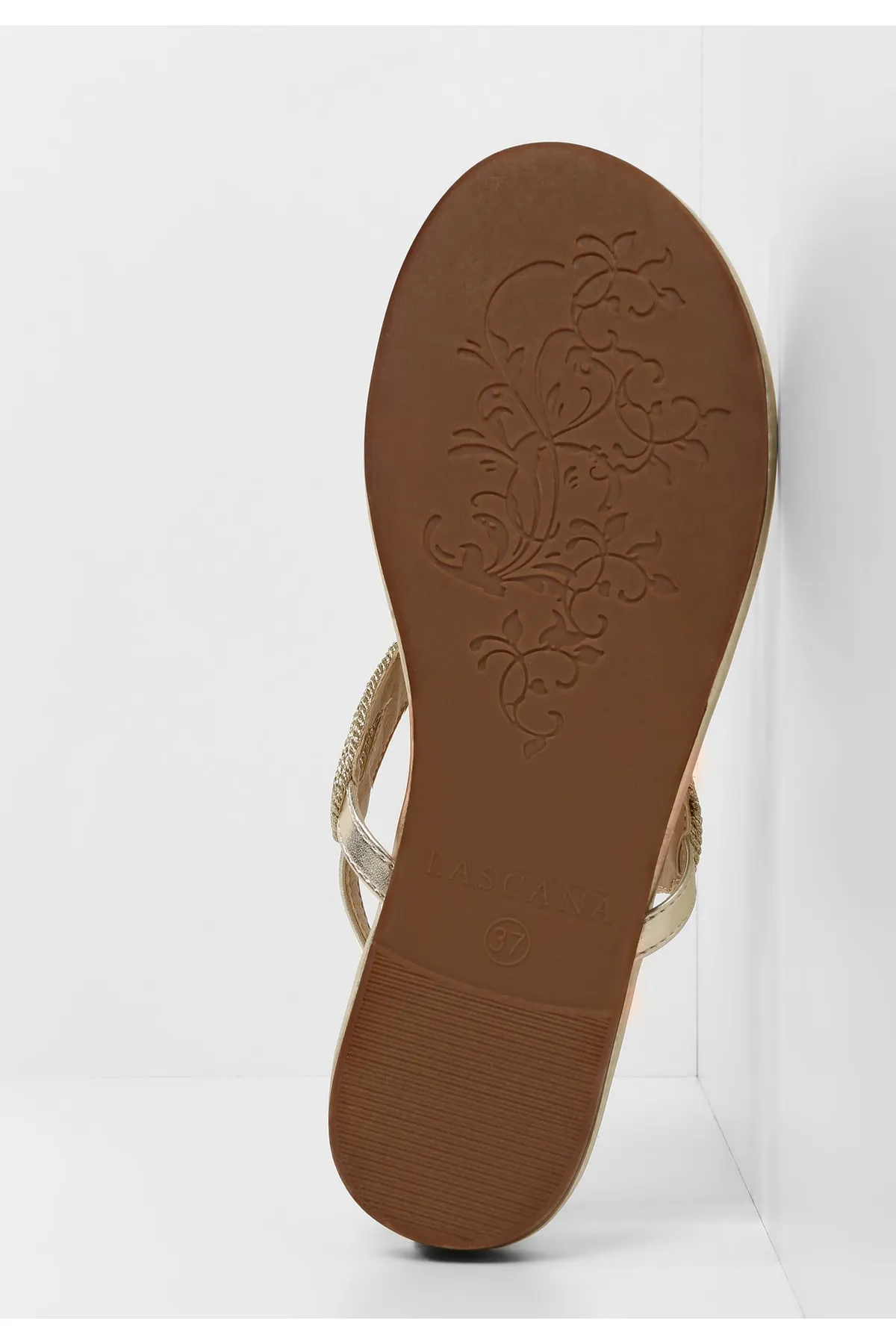 LASCANA  Sandalette - Goldfarben - Flacher Absatz