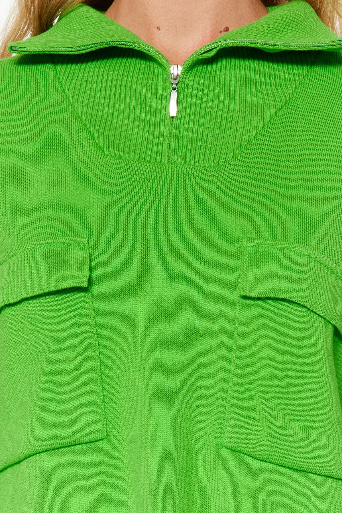 Trendyol Collection  Grünes, weit geschnittenes Strickoberteil und -unterteil-Set TWOAW24AU00010