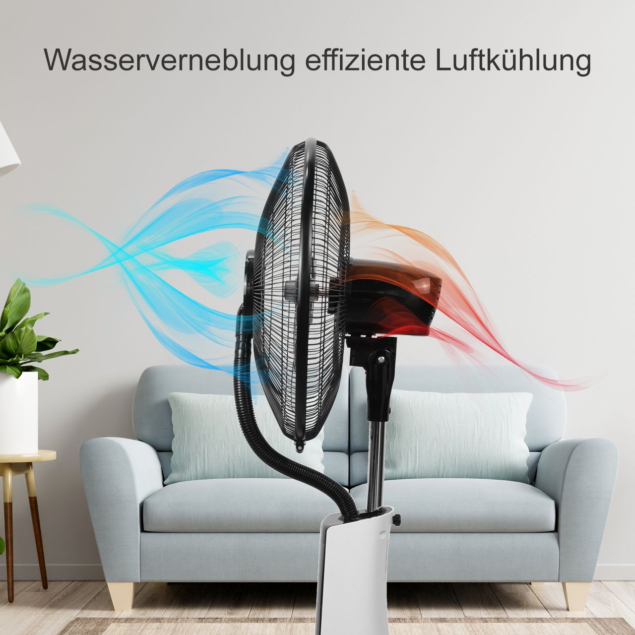 TroniTechnik Standventilator Turmventilator Vernebler SV05 40cm, inkl. Oszillation