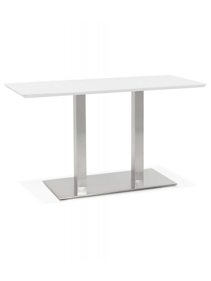 KADIMA DESIGN Esstisch Rechteckig Weiß MDF mit Stahlgestell | Moderner Stil in Weiß günstig kaufen