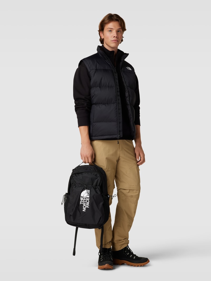 Steppweste mit Label-Stitching in schwarz