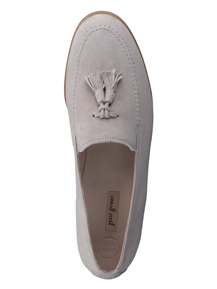 Paul Green Leder-Slipper  in Grau günstig kaufen