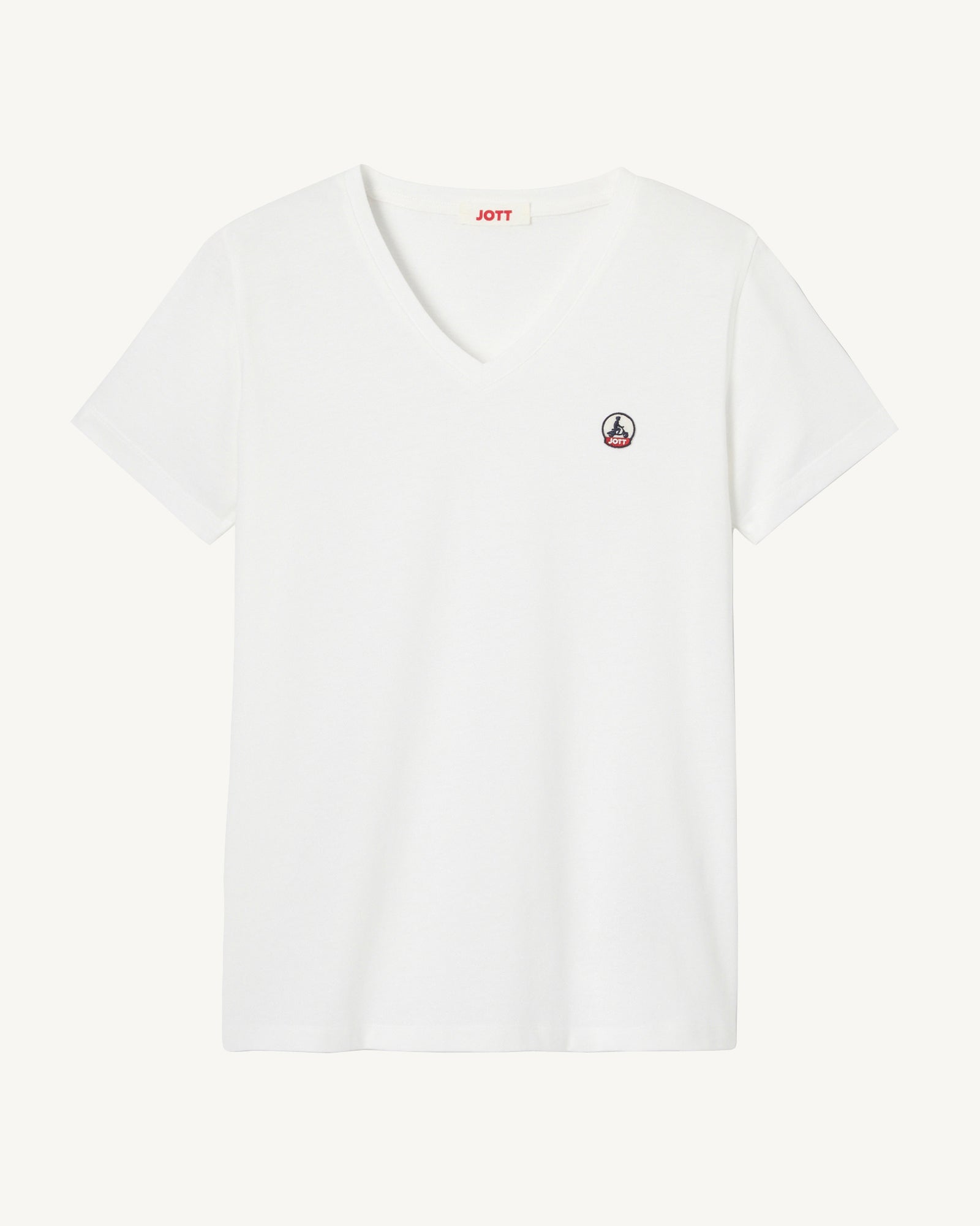 T-shirt uni col V femme en coton biologique Blanc Cancun