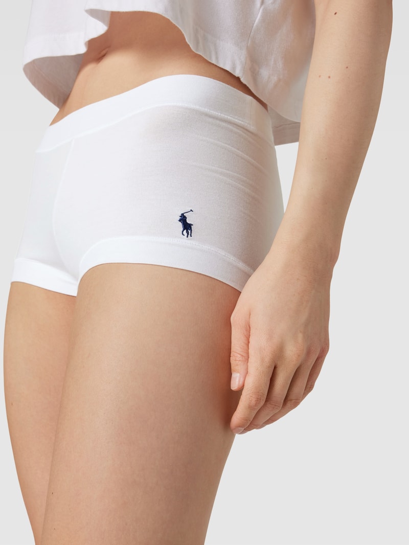 Pyjama-Shorts mit Label-Stitching in weiß