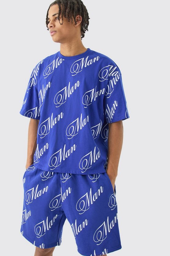 Kastiges Shorts-Set mit Limited Edition Print