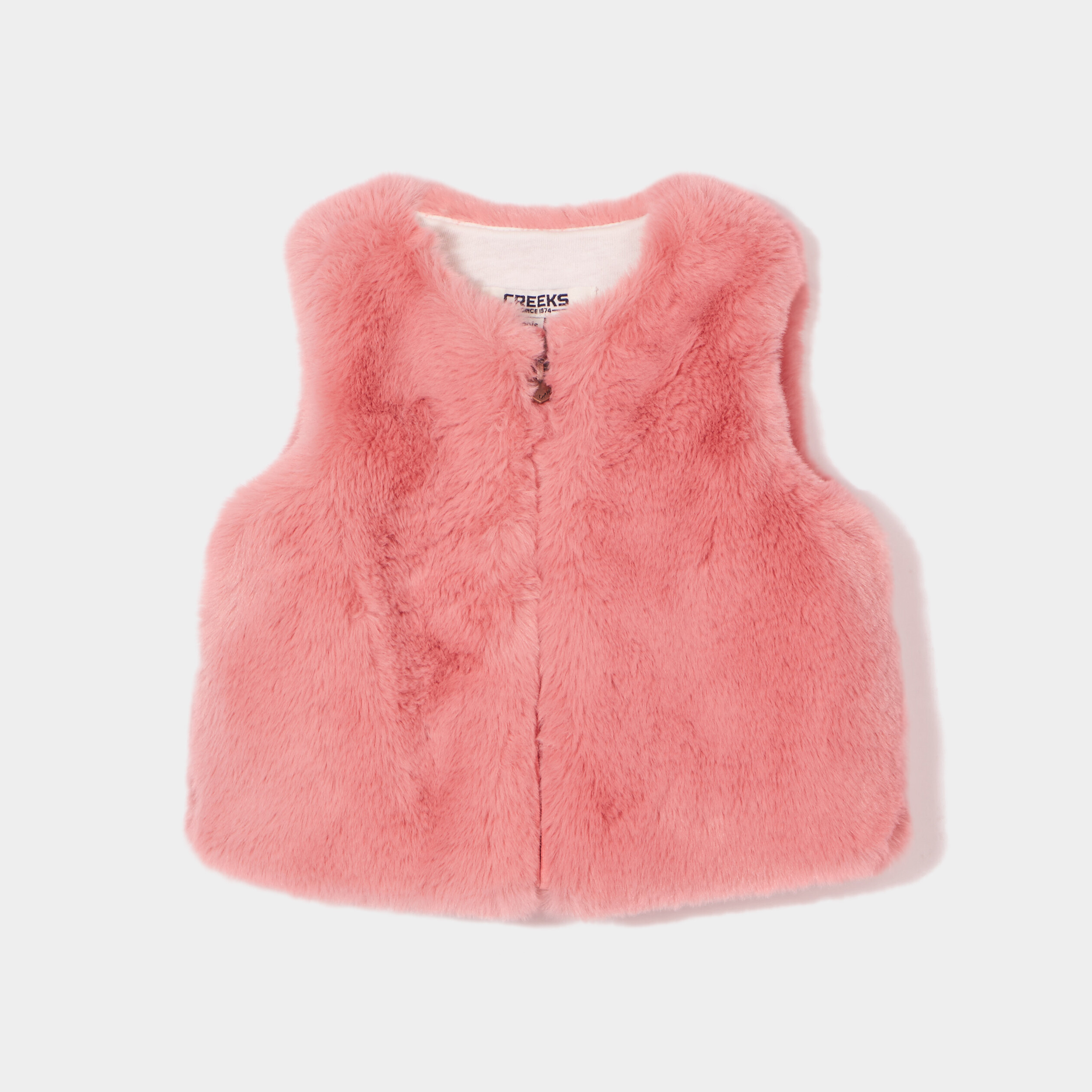 Gilet imitation fourrure sans manches vieux rose bébé fille | La Halle