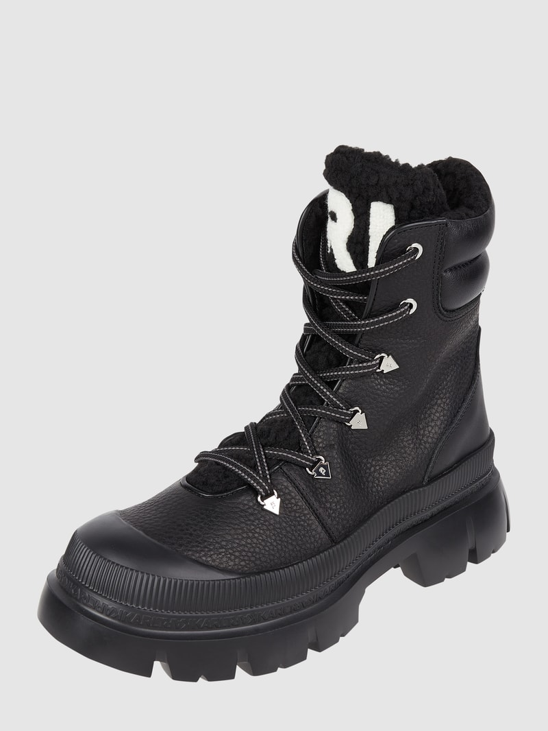 Schnürboots mit Label-Details Modell 'TREKKA' in schwarz