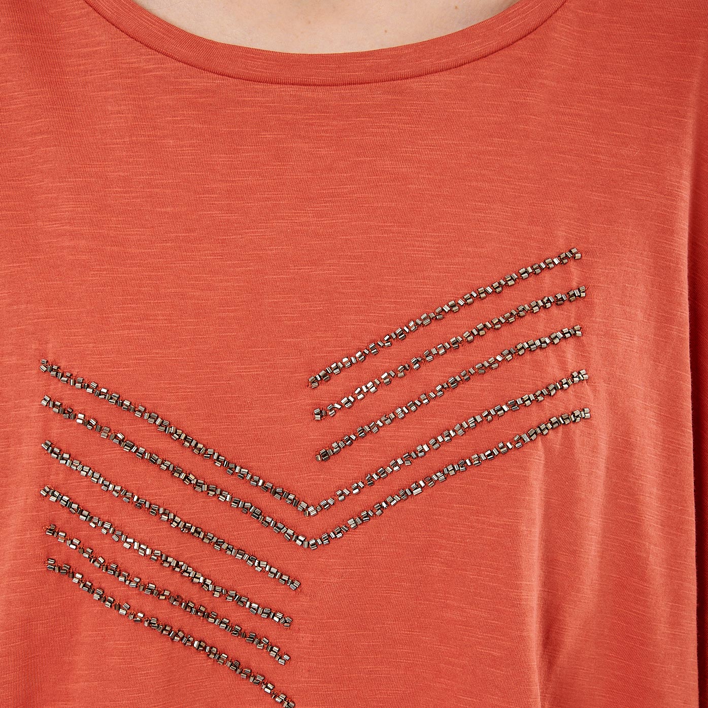 LEXI   T-shirt orange Femme 100% coton