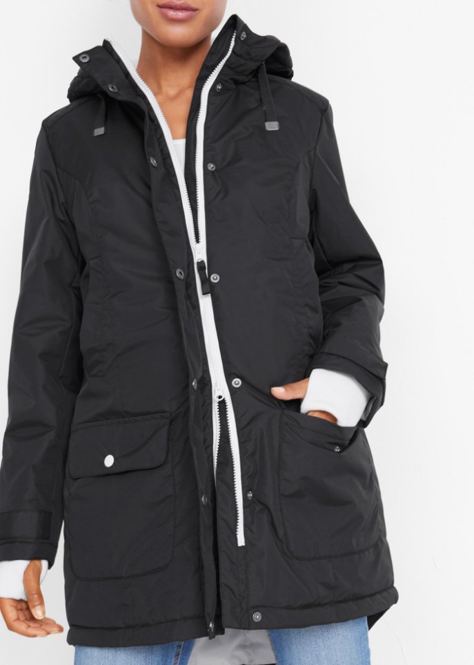 Funktions-Outdoorparka mit Fellimitat
