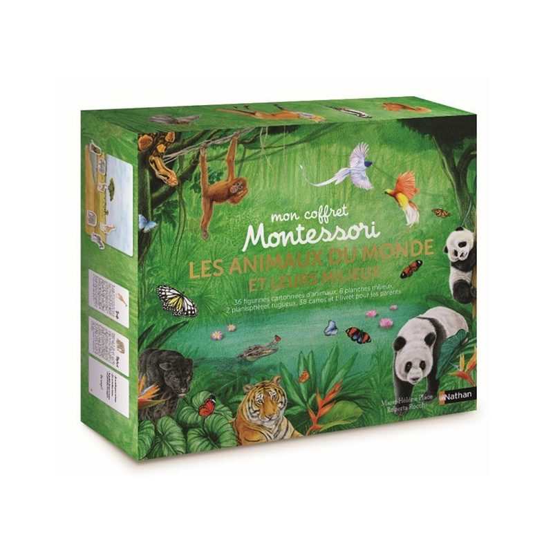 Coffret Montessori, les animaux du monde et leurs milieux - Nathan Jeunesse
