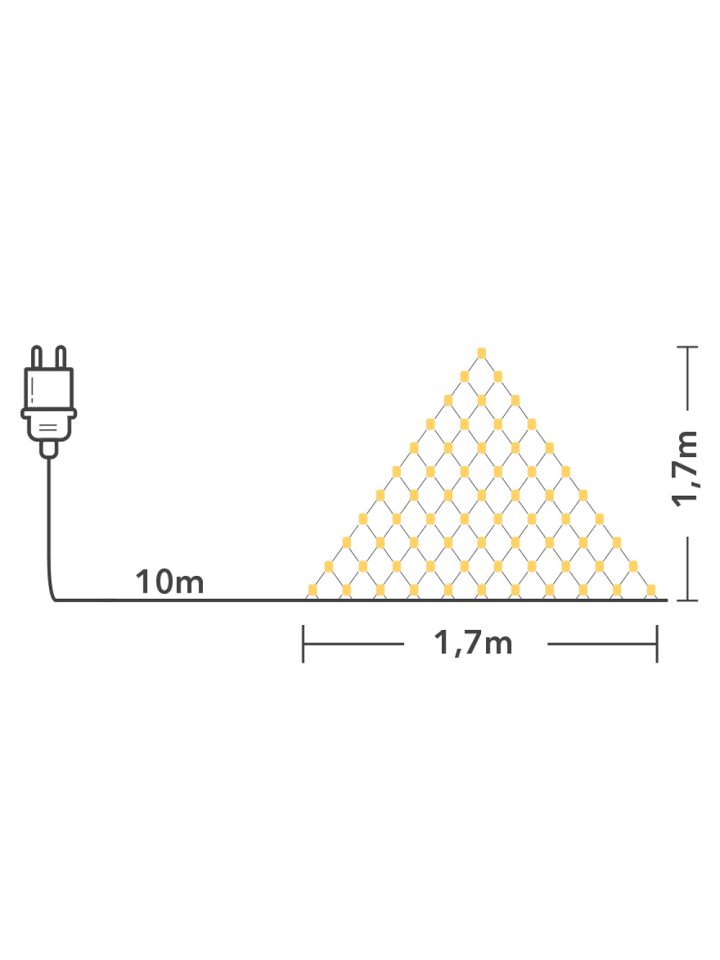 Coen Bakker 160 LED Trapez Kegel Lichterkette Netz 130 - 170cm in Warmweiß günstig kaufen onesize