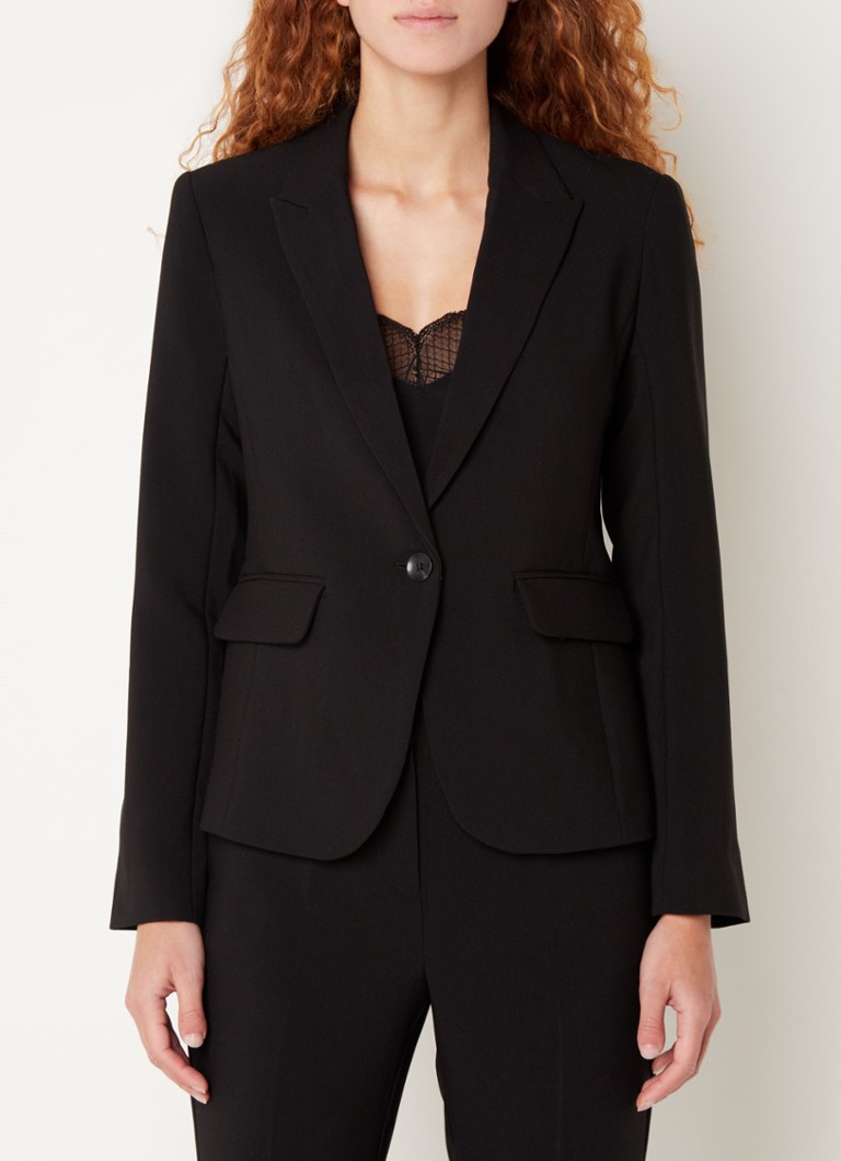 Expresso Blazer with shoulder pads and flap pockets
