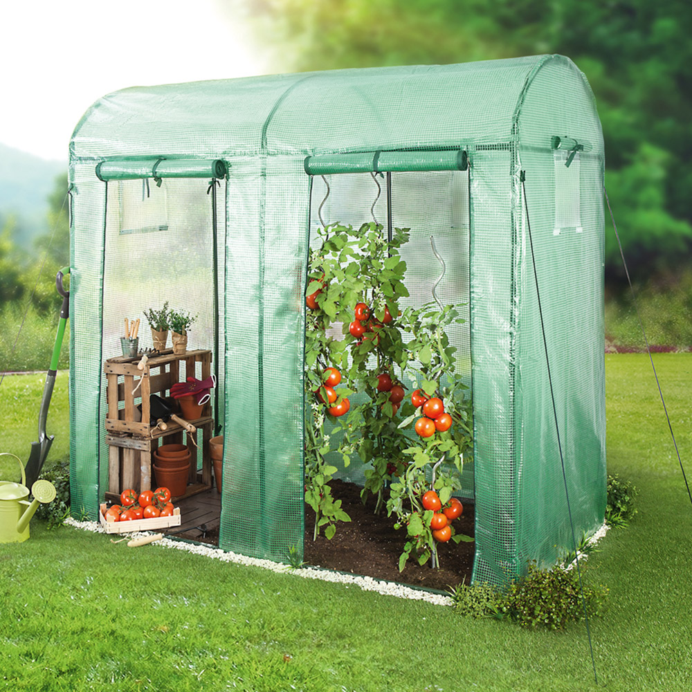 Powertec Garden Tomaten Gewächshaus mit 2 Toren und 2 Fenstern