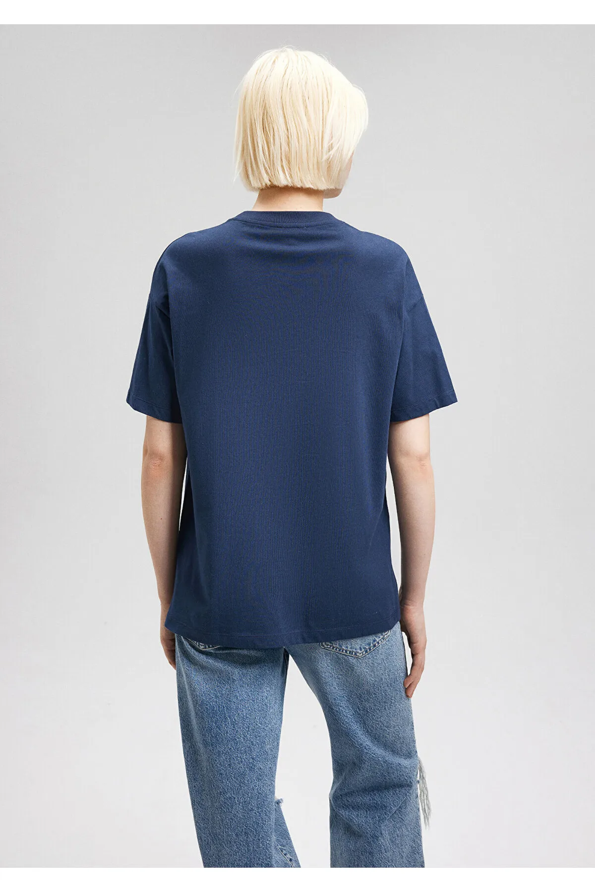 Mavi  Marineblaues T-Shirt mit Logo-Print, reguläre Passform / normaler Schnitt 1611193-70488