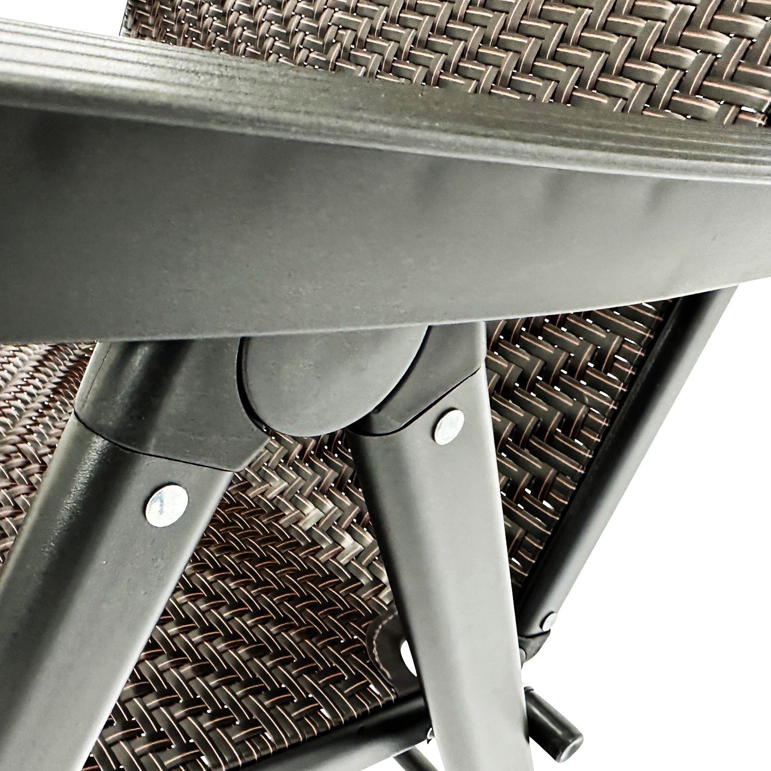 DEGAMO Gartensessel ANTIBES, Metall + Polyrattan braun, faltbar, 7-fach verstellbar