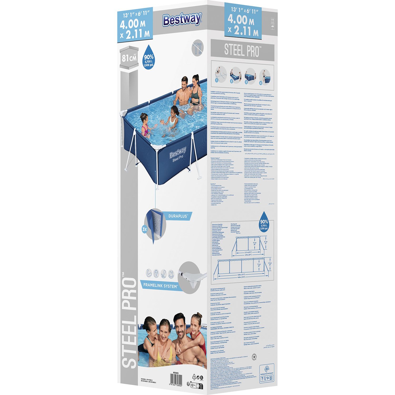 Bestway Steel 400 x 211 x 81 cm Pro Pool