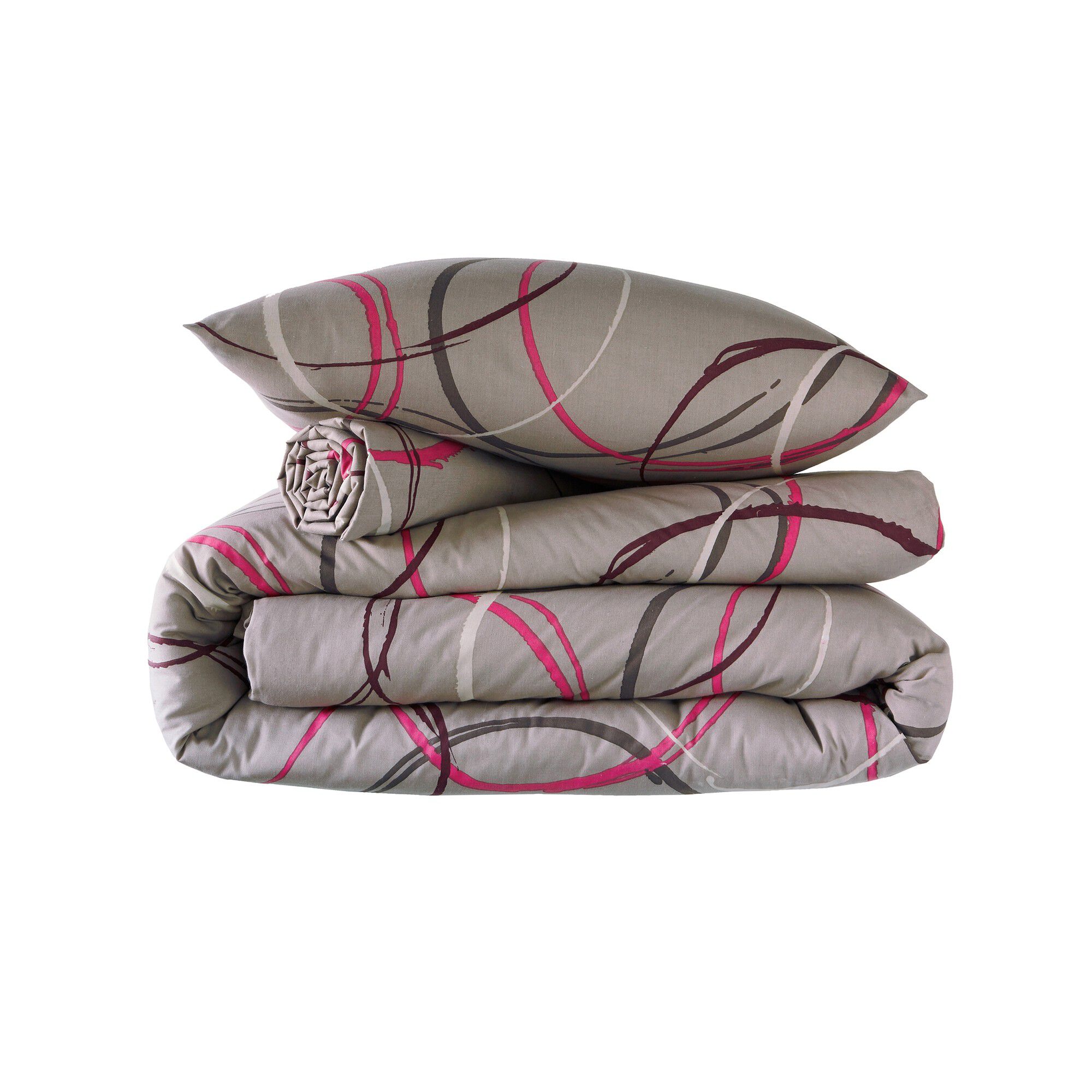 Linge de lit Noémie polycoton imprimé cercles