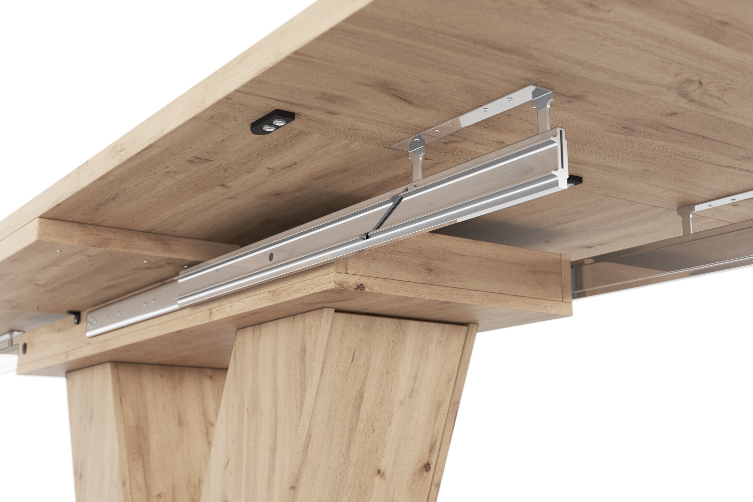 Mäusbacher Esstisch Komfort D, mit V-Gestell in asteichefarben und mit Auszug, Breite 160-260 cm