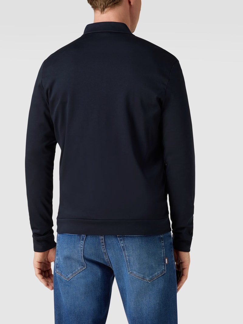 Sweatjacke mit Strukturmuster in dunkelblau