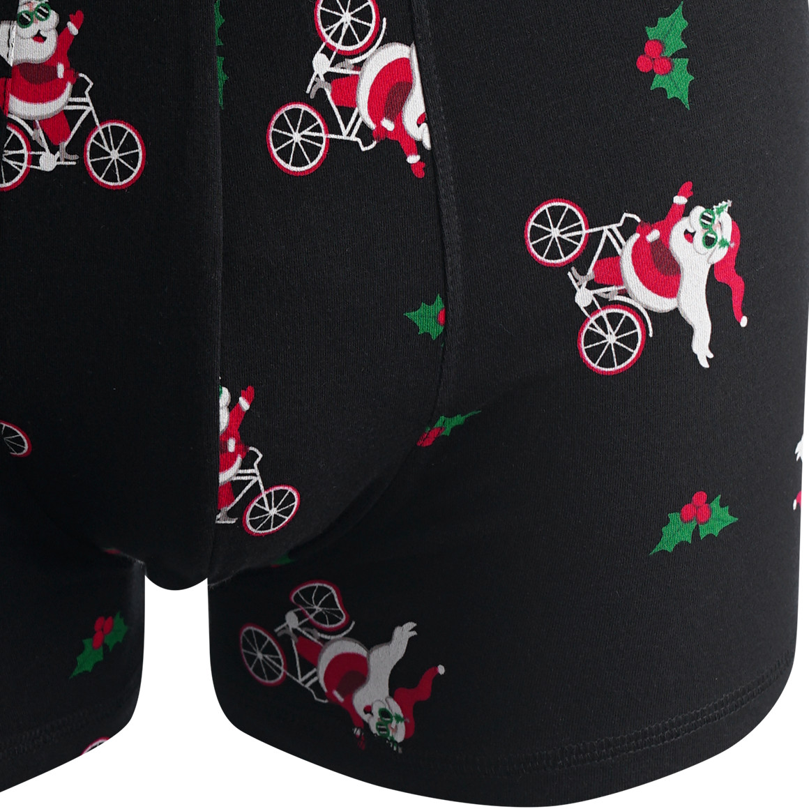 Herren Retroshorts mit Santa auf Fahrrad
