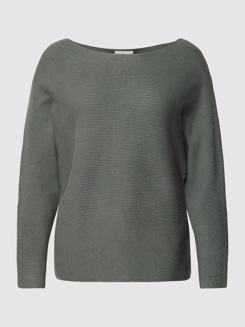 Strickpullover mit U-Boot-Ausschnitt Modell 'Otto' in hellgrün
