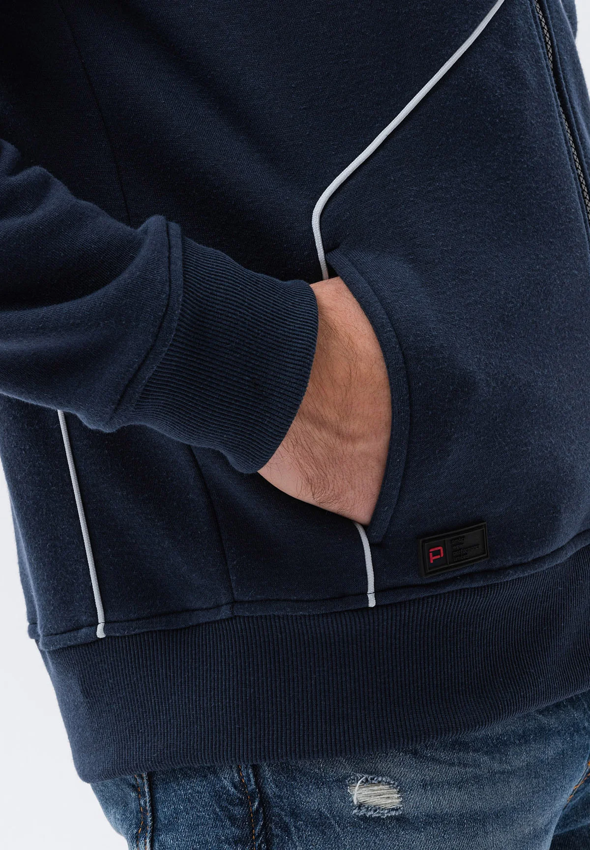 Sudadera con capucha y cremallera ombré