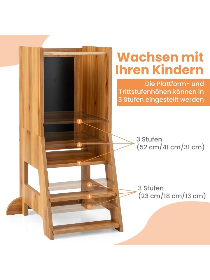 COSTWAY 2 in 1 Tritthocker 1-7 Jahre in Beige günstig kaufen onesize