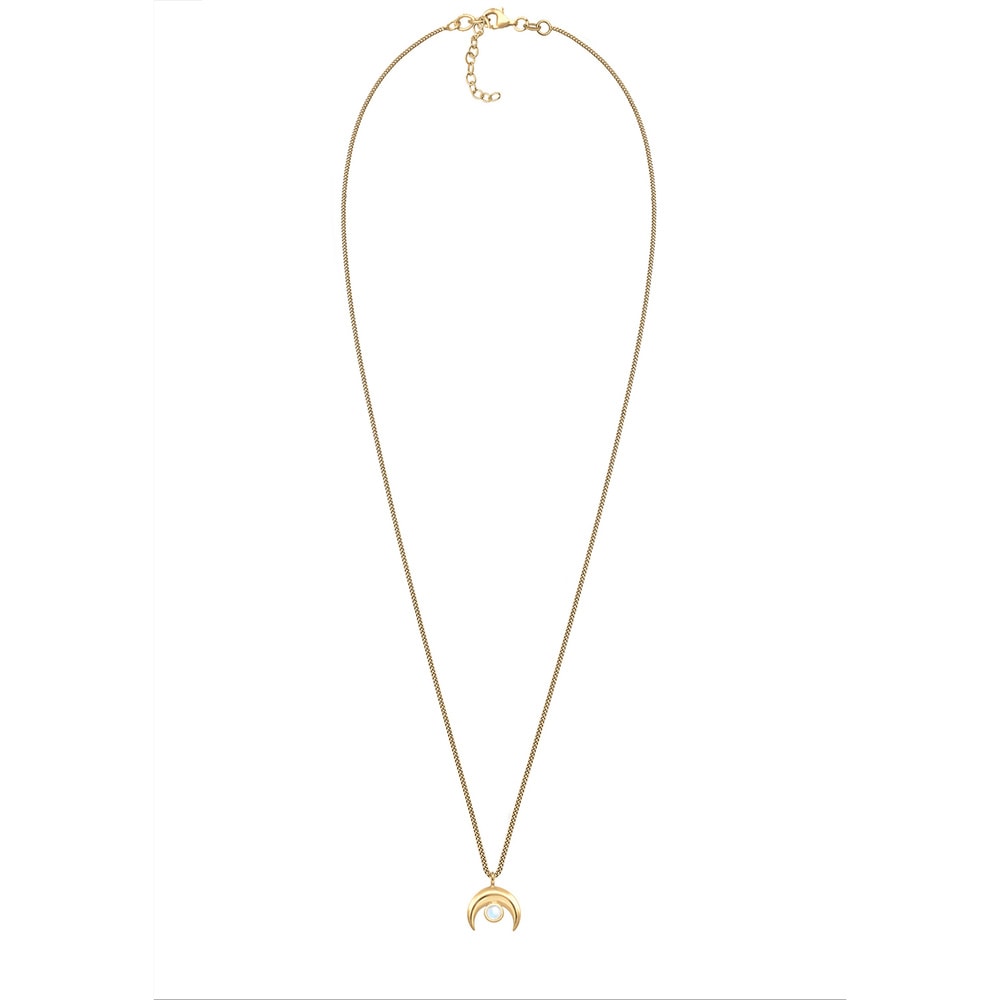 Elli Elli Collier Femme Pendentif Demi Lune Pierre de Lune - (925/1000) Argent collier