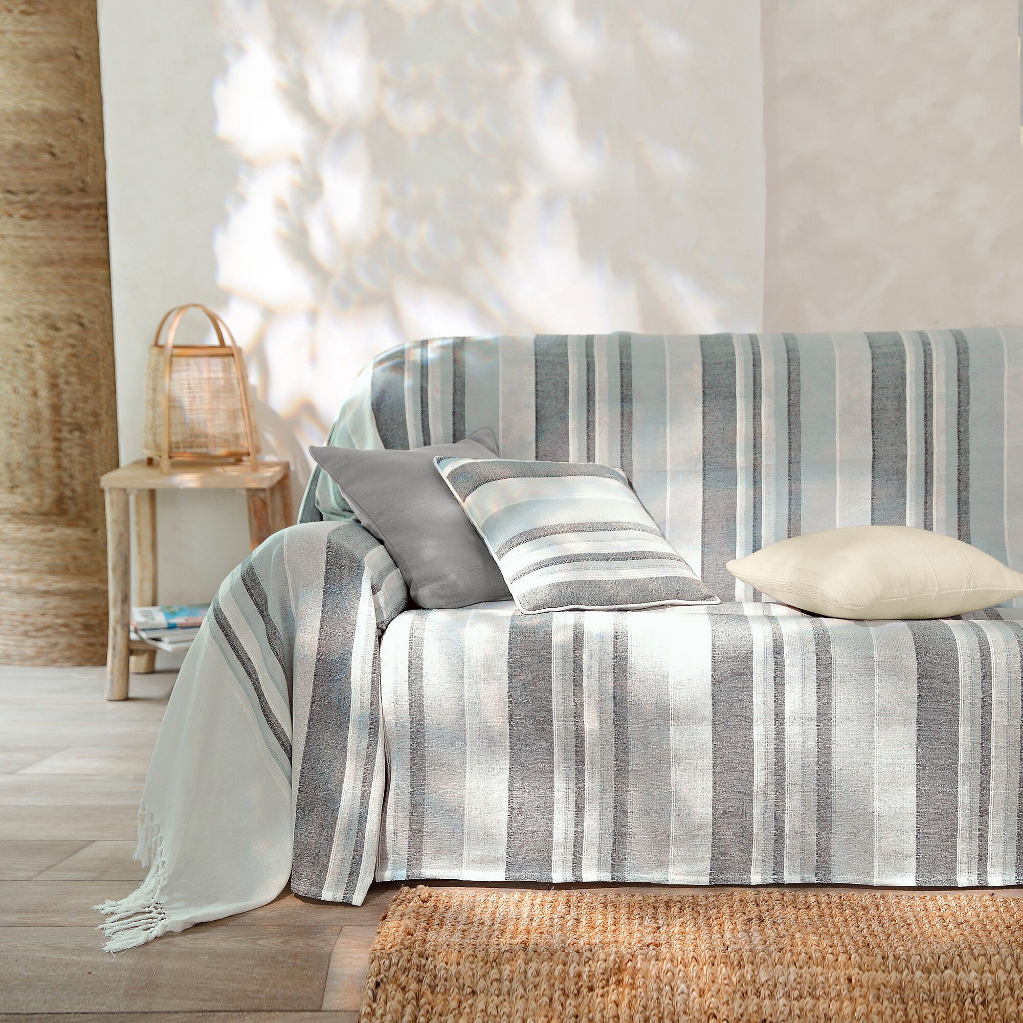 Plaid jeté multicolore coton tissage artisanal