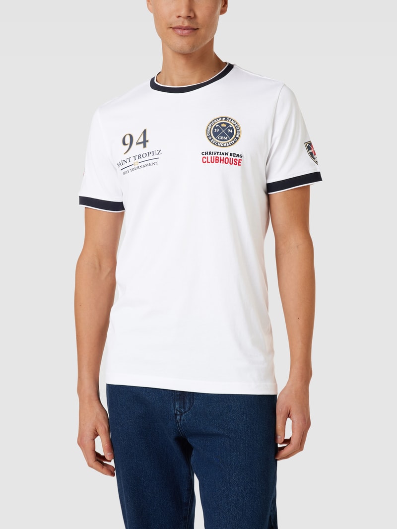 T-Shirt mit Motiv-Print in weiß
