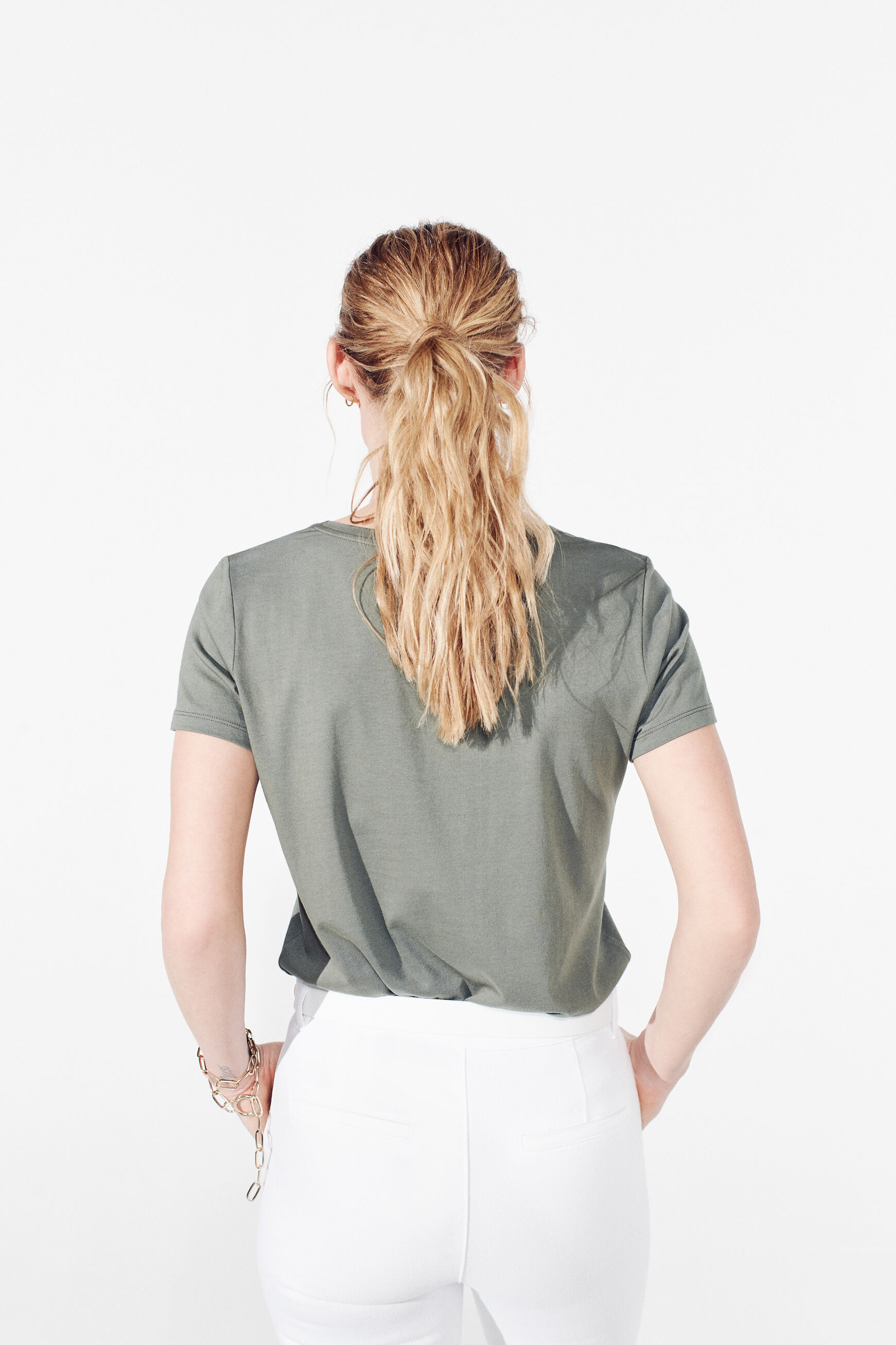 t-shirt nessa vert kaki femme